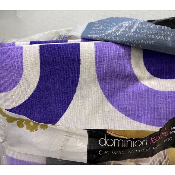 Texmade Labyrinth Truprest Twin Bed Flat Sheet Geometric Links 1970s Purple - Picture 10 of 15